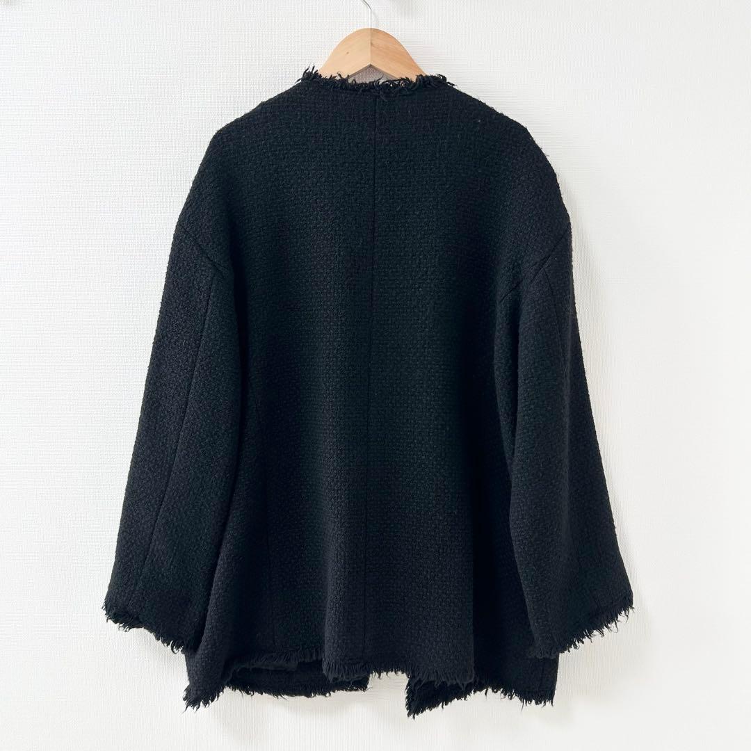 ジャーナルスタンダードレサージュ　GIOLICAツイードBIGジャケット　黒 2