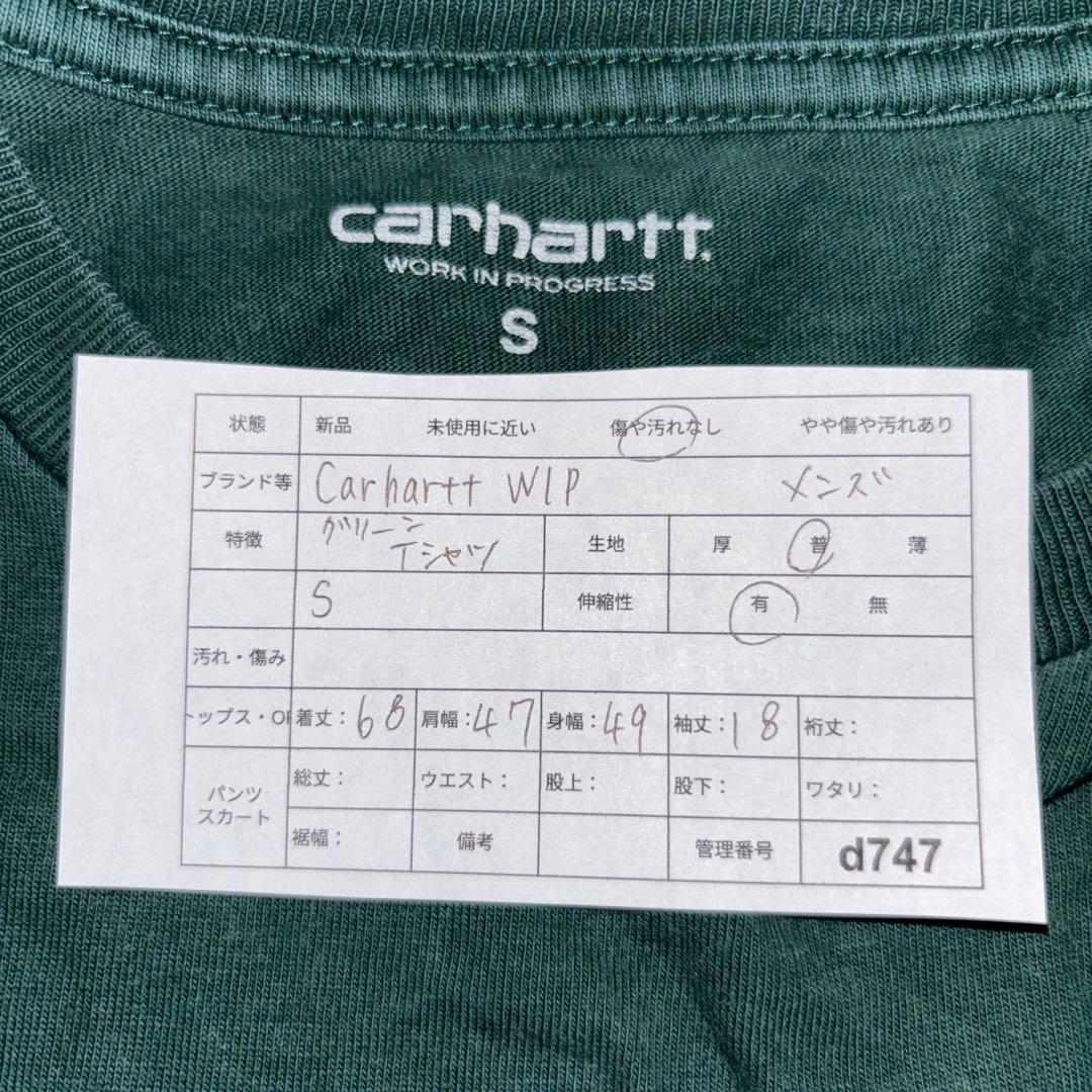 Carhartt WIP Tシャツ S ダークグリーンワンポイントd747 2