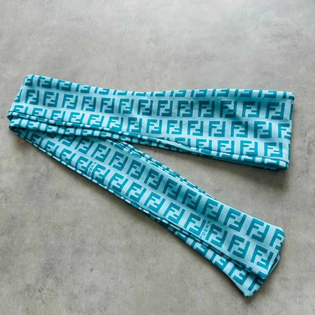 FENDI ズッカ柄 総柄 ヘアバンド バンダナ リボン ポニーテールスカーフ