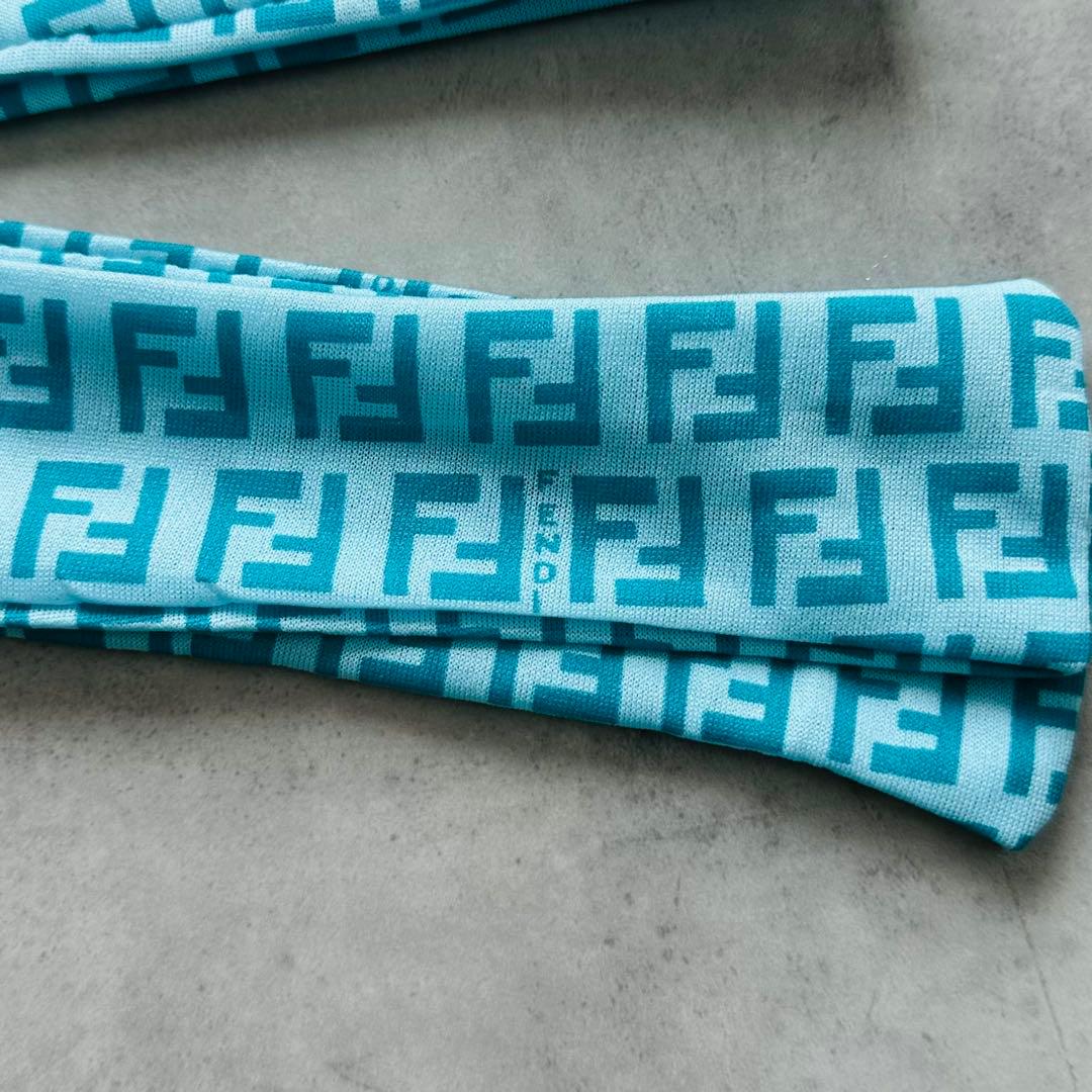 FENDI ズッカ柄 総柄 ヘアバンド バンダナ リボン ポニーテールスカーフ 2