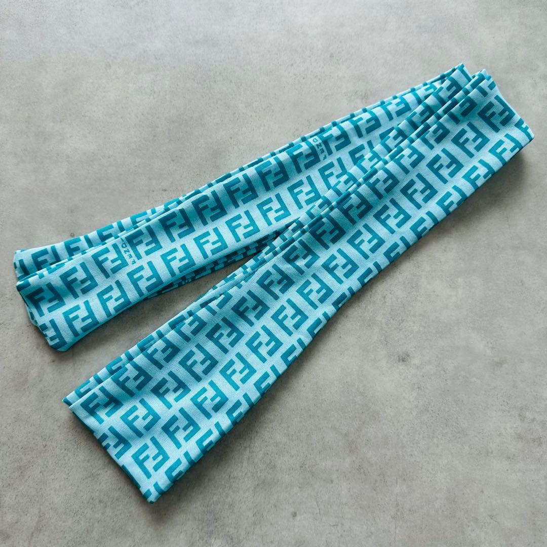 FENDI ズッカ柄 総柄 ヘアバンド バンダナ リボン ポニーテールスカーフ 3