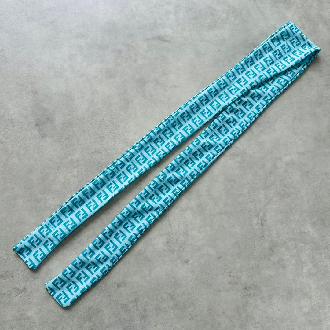 FENDI ズッカ柄 総柄 ヘアバンド バンダナ リボン ポニーテールスカーフ 4