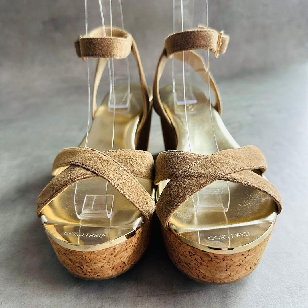 Jimmy Choo スエード クロスストラップ　ウェッジソールサンダル 2