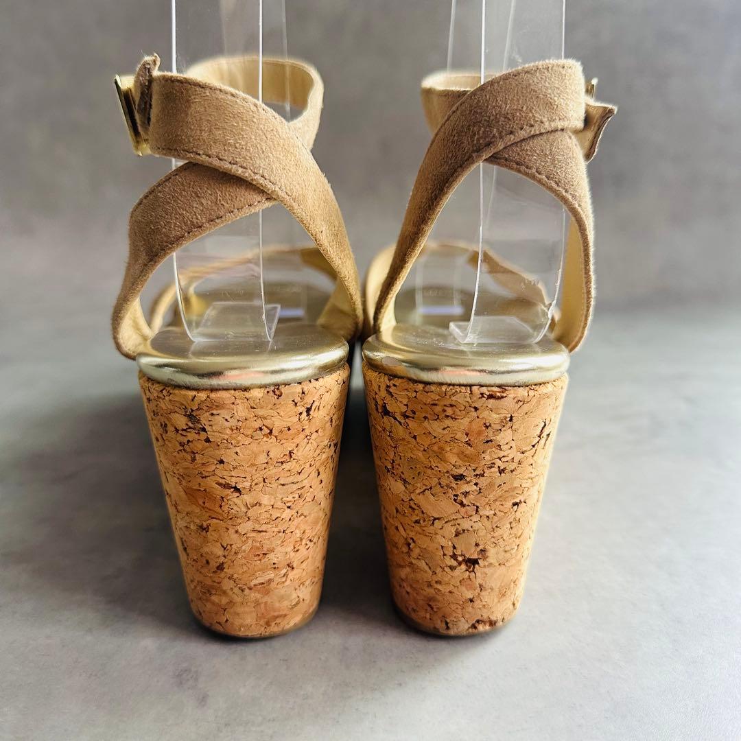 Jimmy Choo スエード クロスストラップ　ウェッジソールサンダル 6