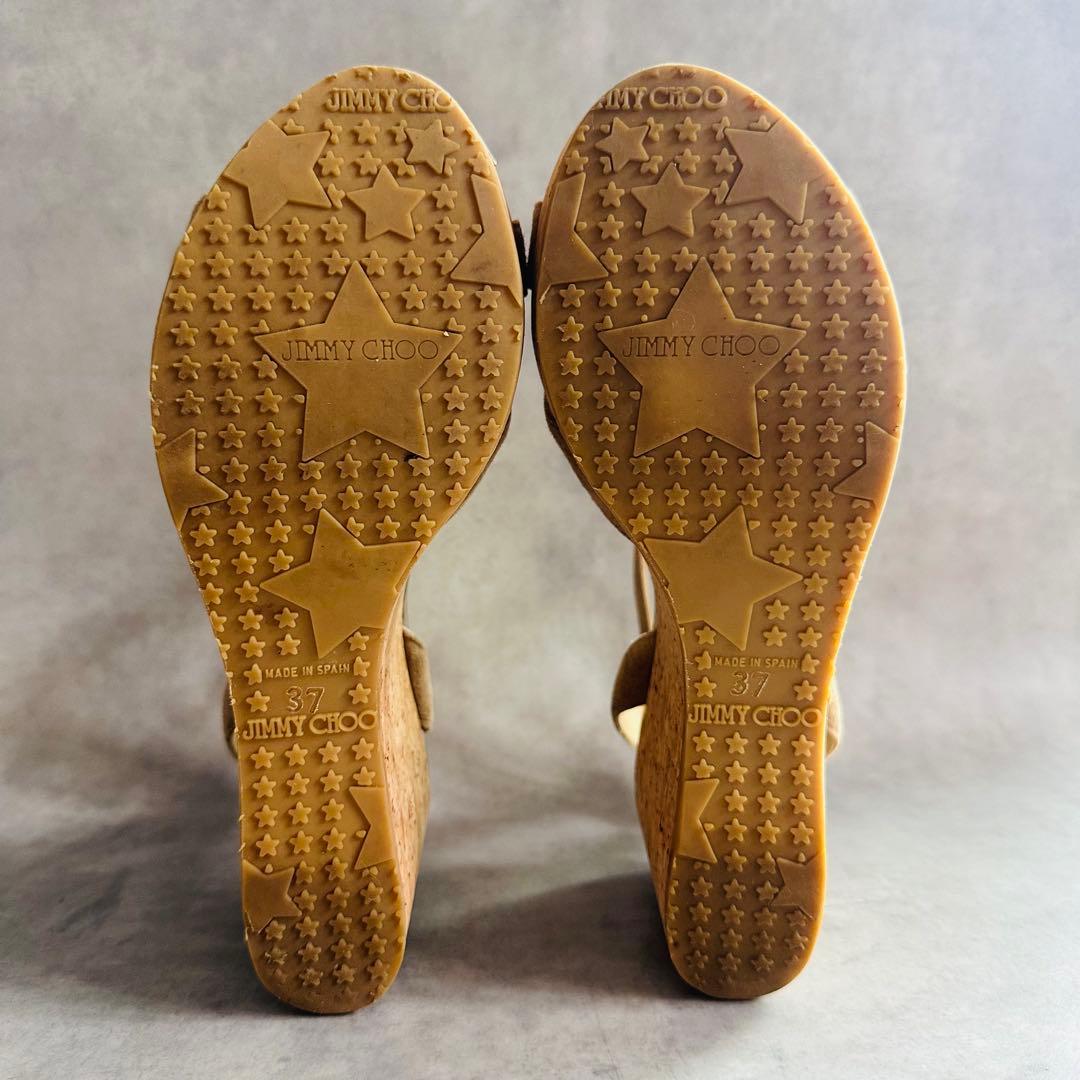 Jimmy Choo スエード クロスストラップ　ウェッジソールサンダル 7