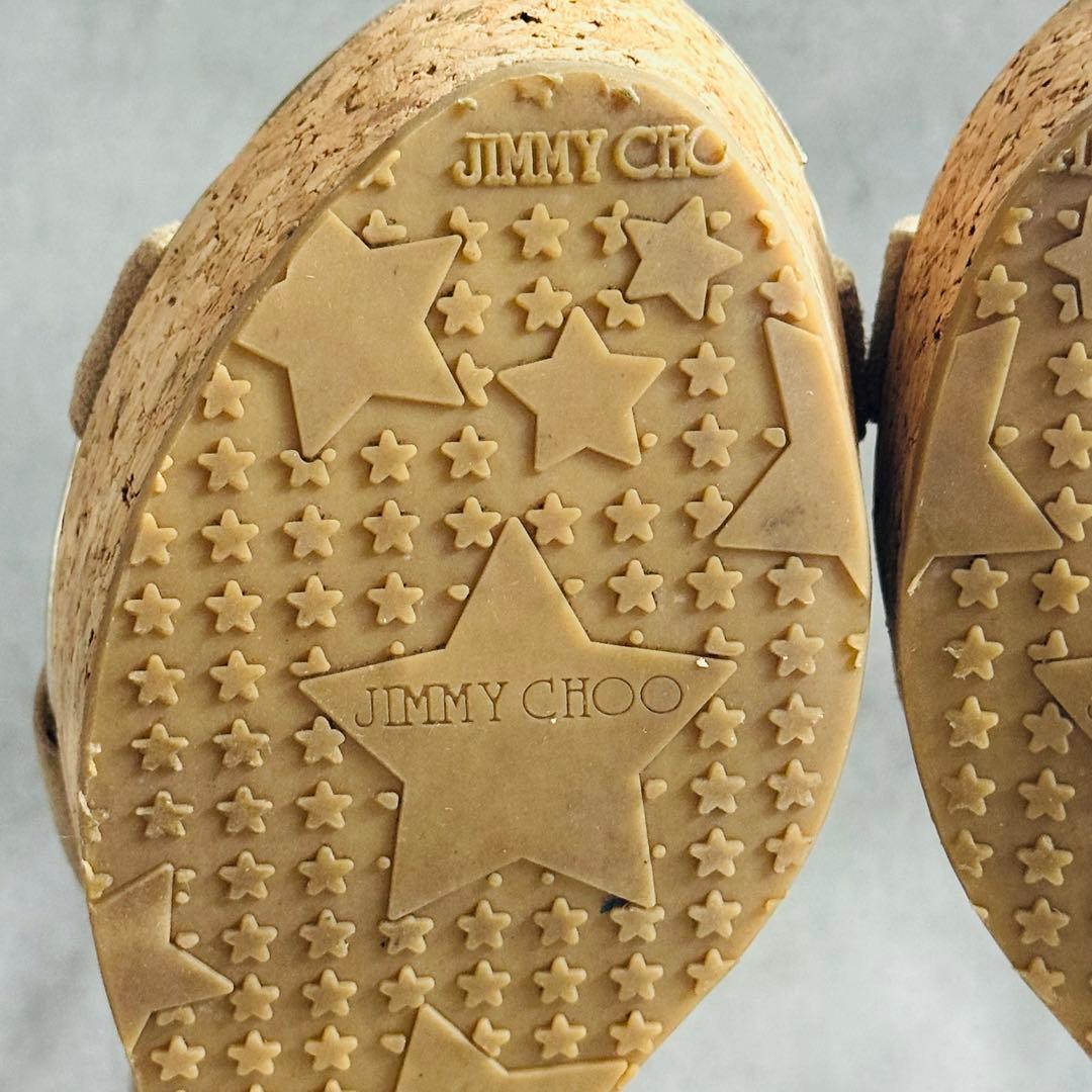Jimmy Choo スエード クロスストラップ　ウェッジソールサンダル 9