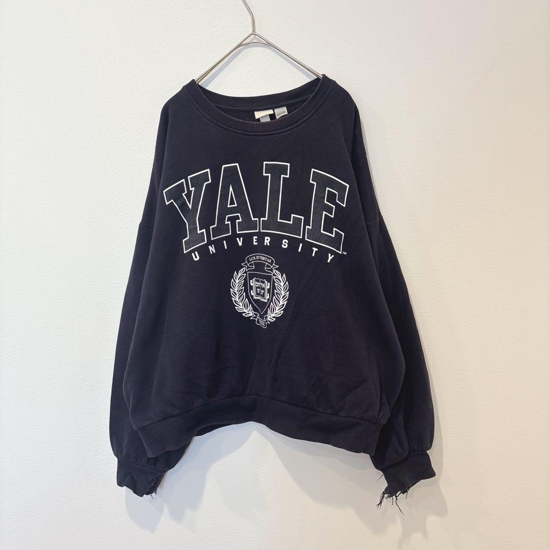 H&M Yaleスウェット カレッジロゴ ネイビー　紺色　S ヴィンテージ