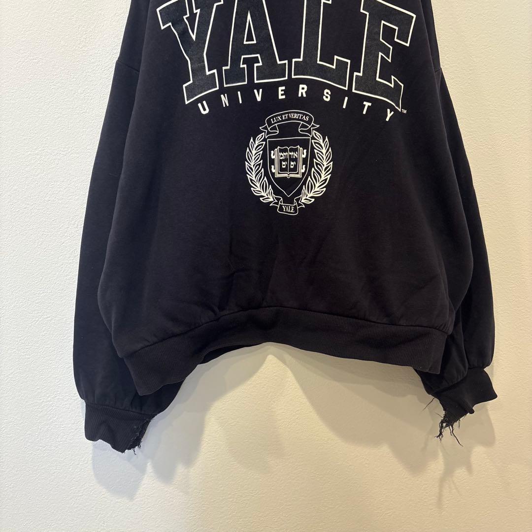 H&M Yaleスウェット カレッジロゴ ネイビー　紺色　S ヴィンテージ 3