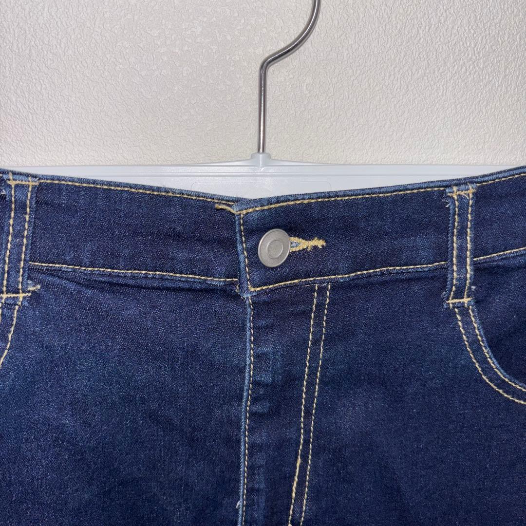 WEGO 濃紺デニムミニスカート L ストレッチ有 d676 3