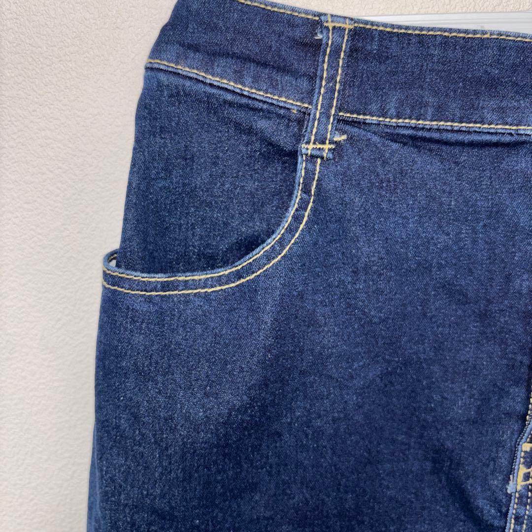 WEGO 濃紺デニムミニスカート L ストレッチ有 d676 4