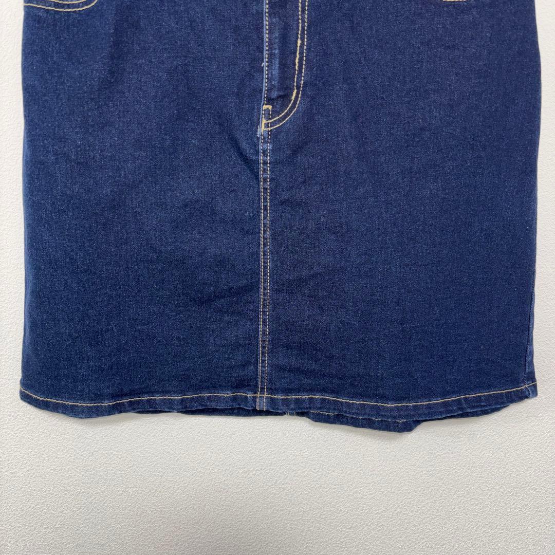 WEGO 濃紺デニムミニスカート L ストレッチ有 d676 9