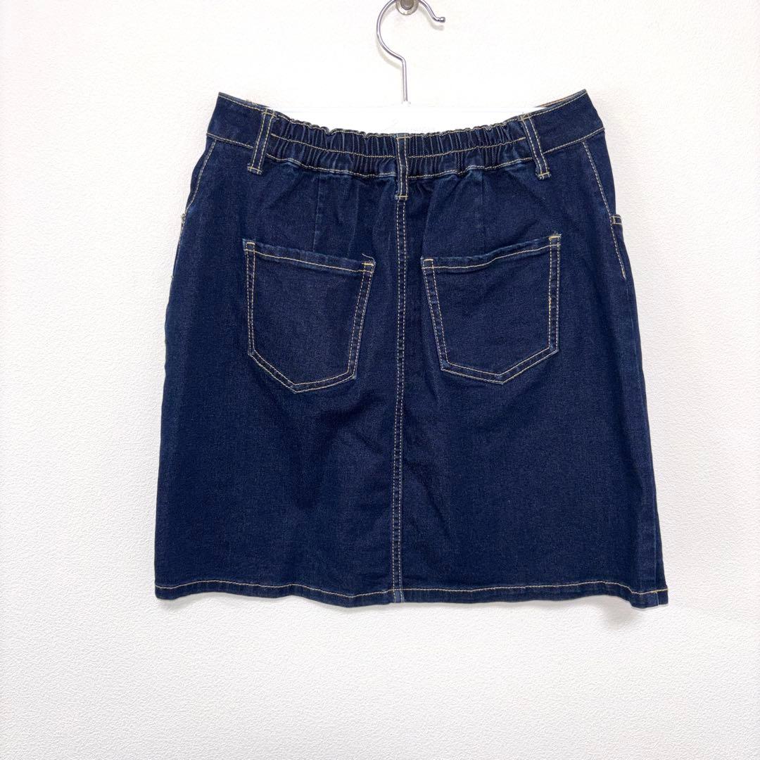 WEGO 濃紺デニムミニスカート L ストレッチ有 d676 10