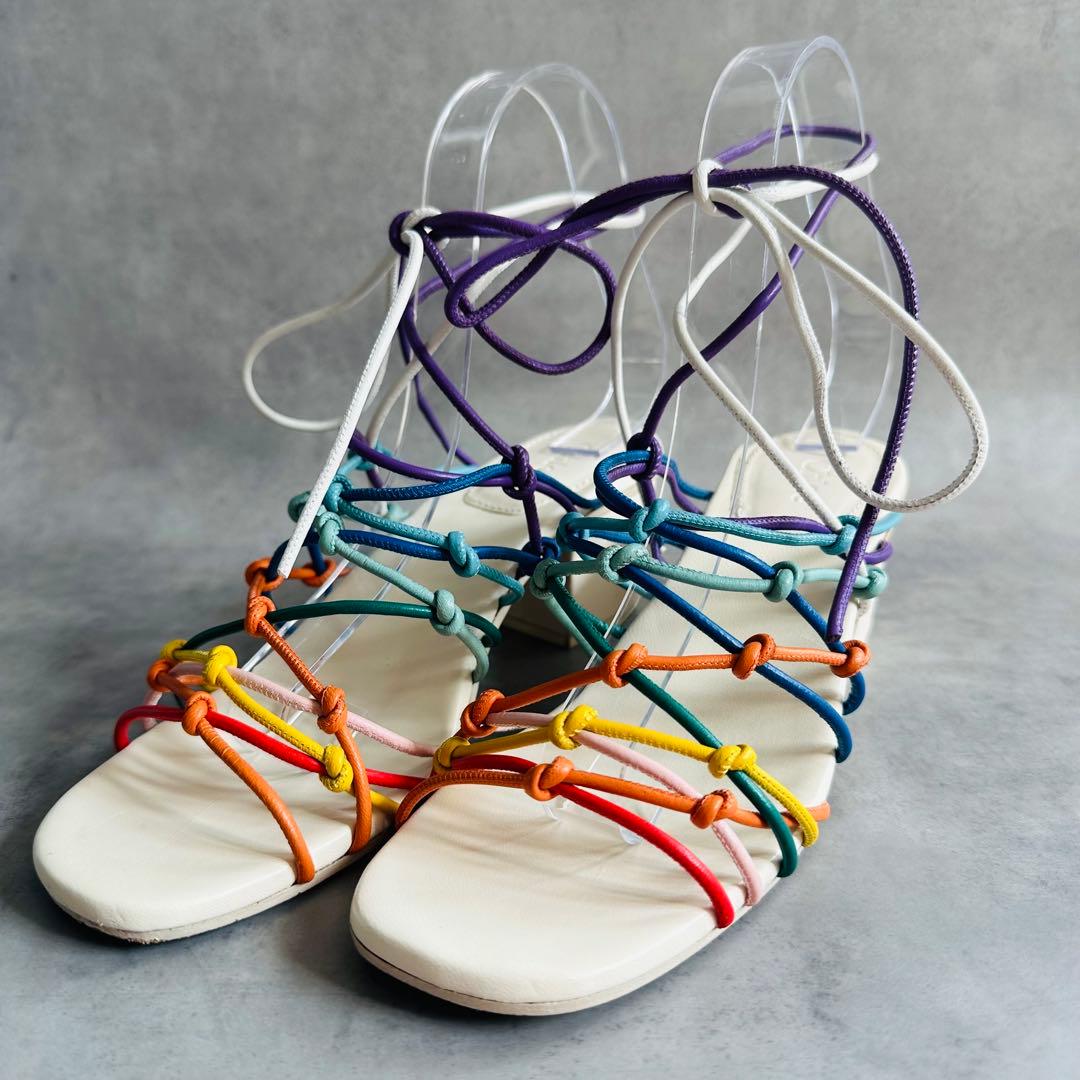 希少✨Y2K Chloe マルチカラー　レザーストラップ　ミュール　サンダル 2