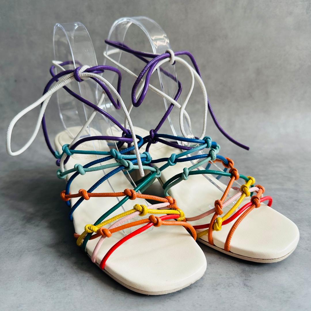 希少✨Y2K Chloe マルチカラー　レザーストラップ　ミュール　サンダル 3