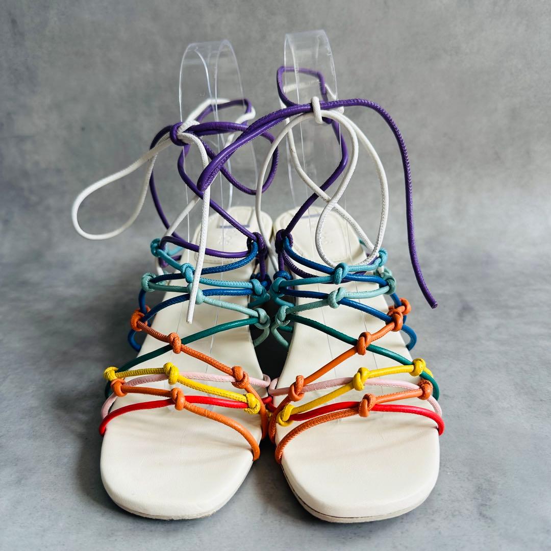 希少✨Y2K Chloe マルチカラー　レザーストラップ　ミュール　サンダル 4