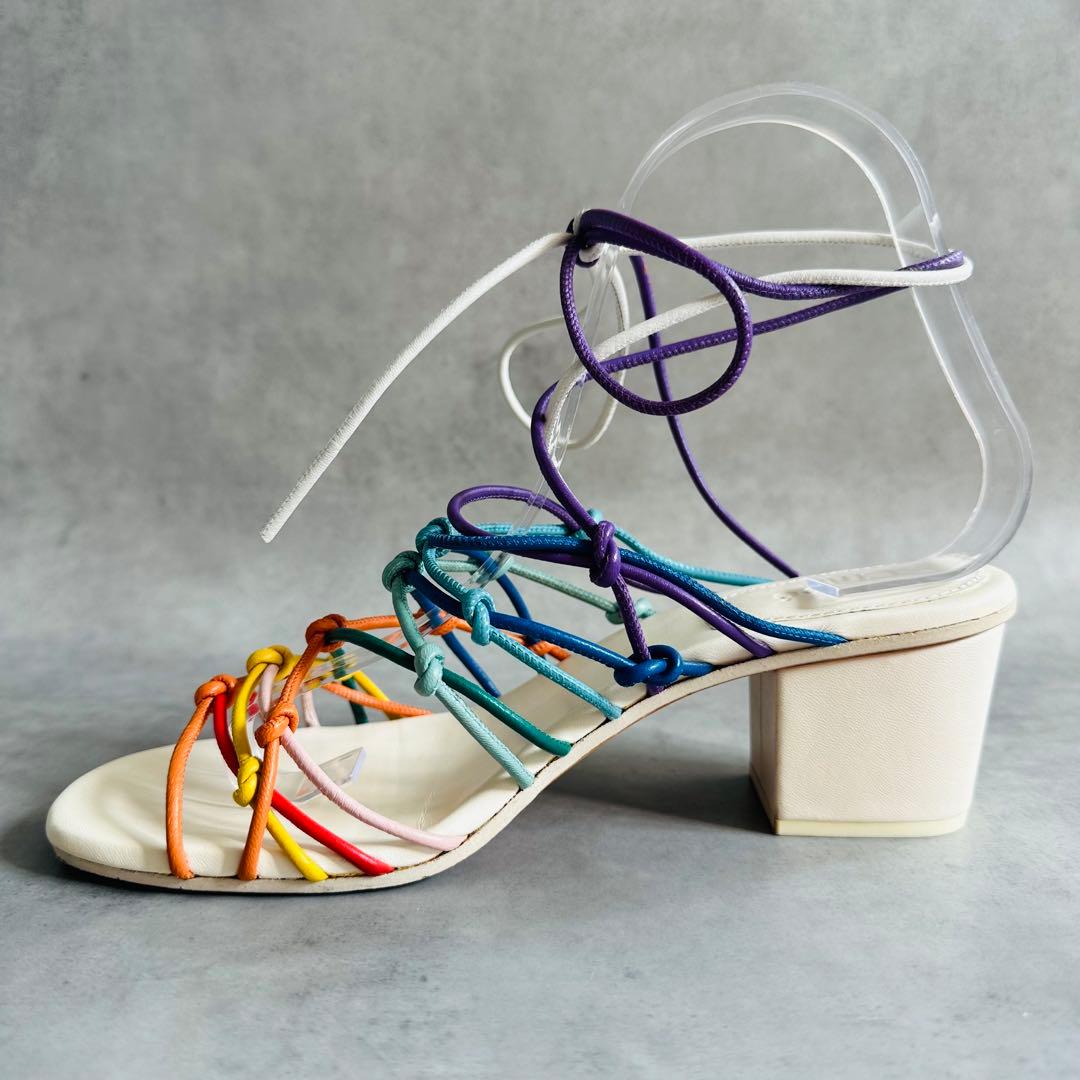 希少✨Y2K Chloe マルチカラー　レザーストラップ　ミュール　サンダル 6