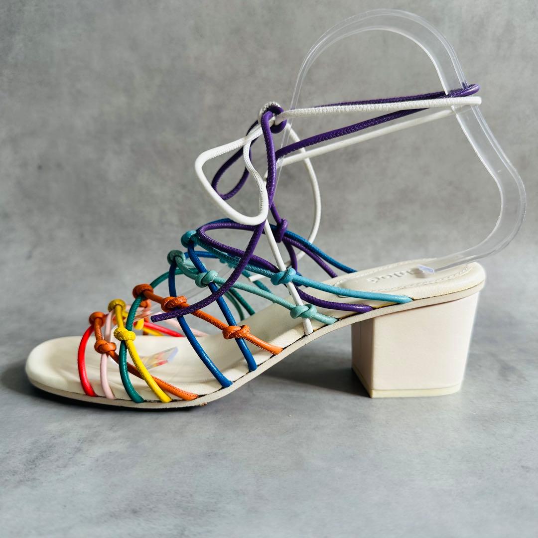 希少✨Y2K Chloe マルチカラー　レザーストラップ　ミュール　サンダル 8