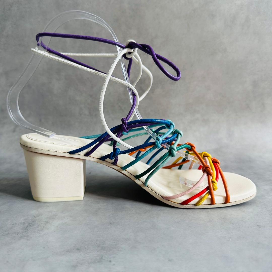 希少✨Y2K Chloe マルチカラー　レザーストラップ　ミュール　サンダル 9