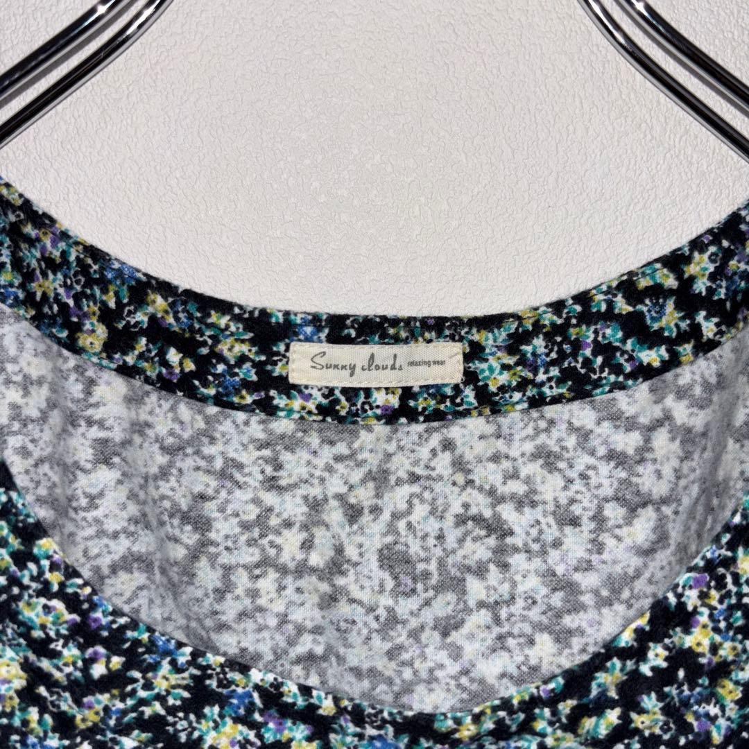 Sunny Clouds 小花柄長袖ワンピース M ゆったりd735 3