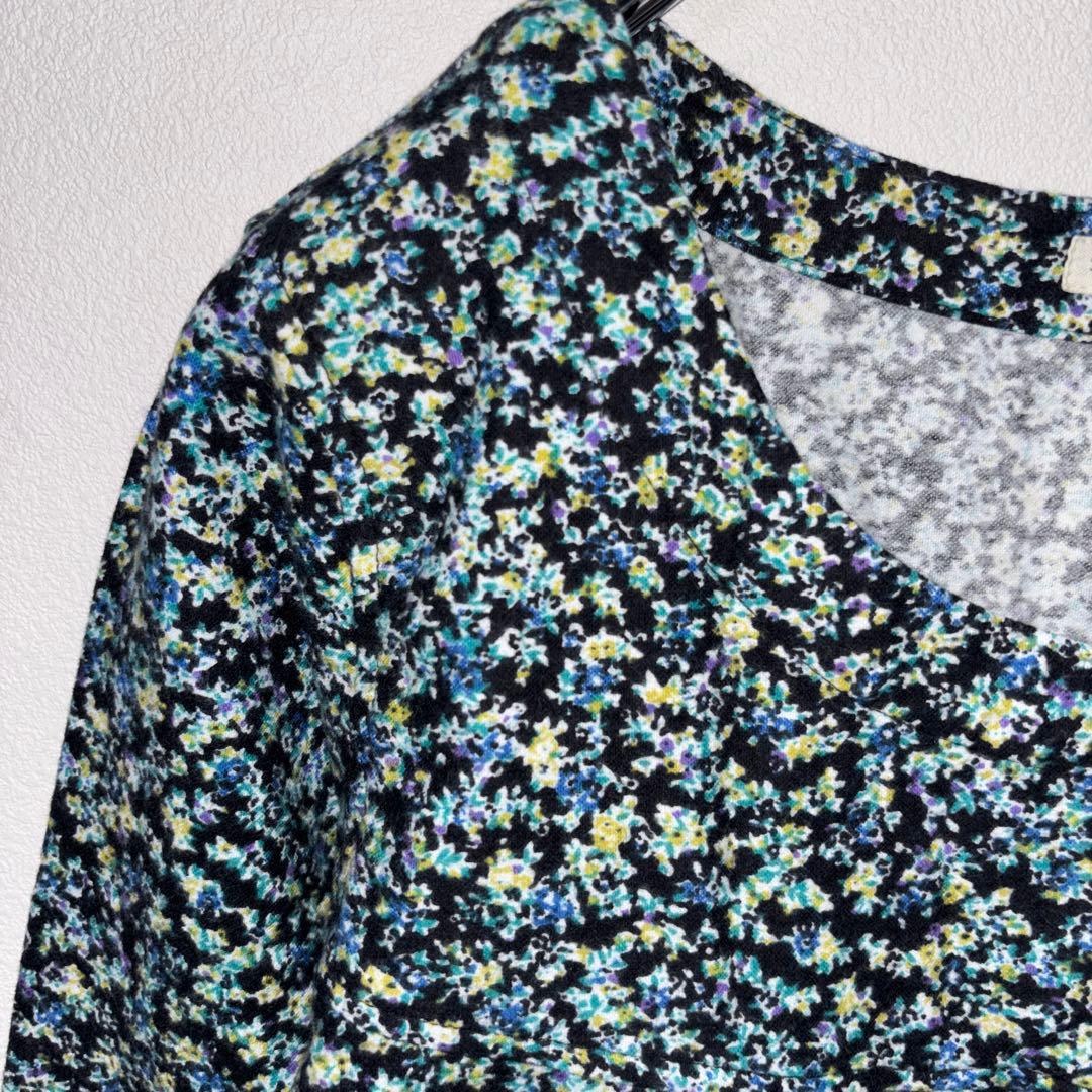 Sunny Clouds 小花柄長袖ワンピース M ゆったりd735 4