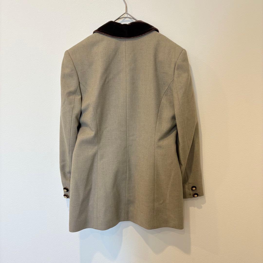 ウール コート ベージュ 茶色　襟 ヴィンテージ レトロ　上品　ゴールドボタン 5
