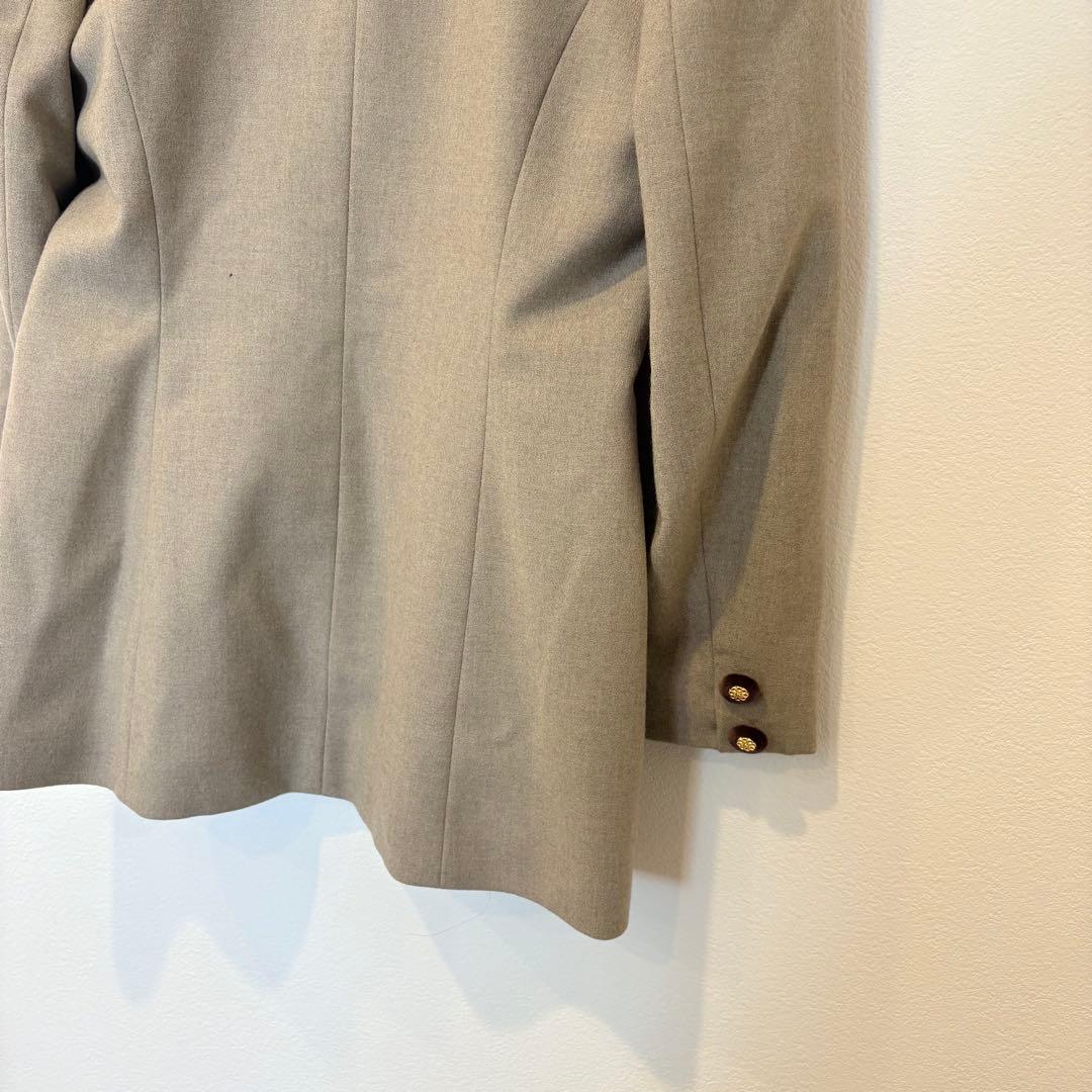 ウール コート ベージュ 茶色　襟 ヴィンテージ レトロ　上品　ゴールドボタン 7