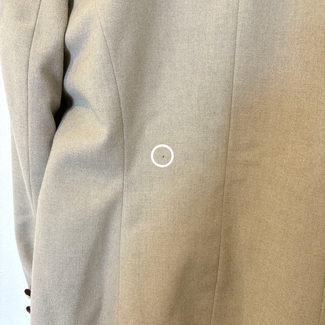 ウール コート ベージュ 茶色　襟 ヴィンテージ レトロ　上品　ゴールドボタン 8