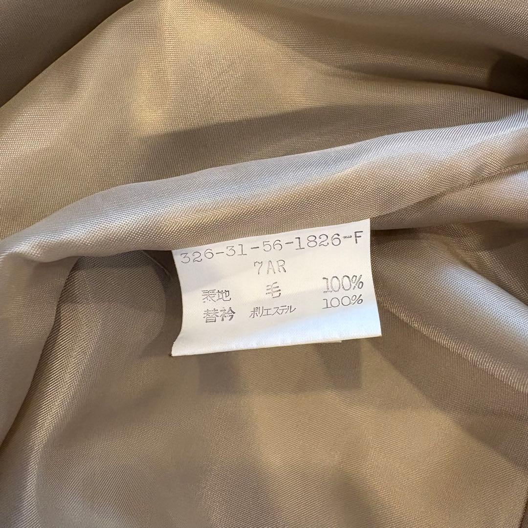 ウール コート ベージュ 茶色　襟 ヴィンテージ レトロ　上品　ゴールドボタン 10