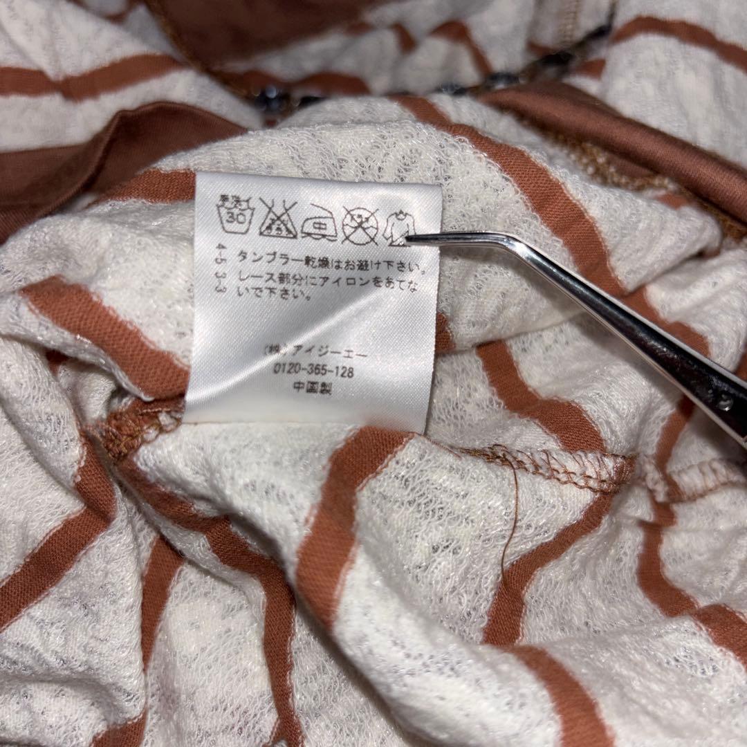 axes femme ボーダー レース七分袖Tシャツ Mサイズd760 14