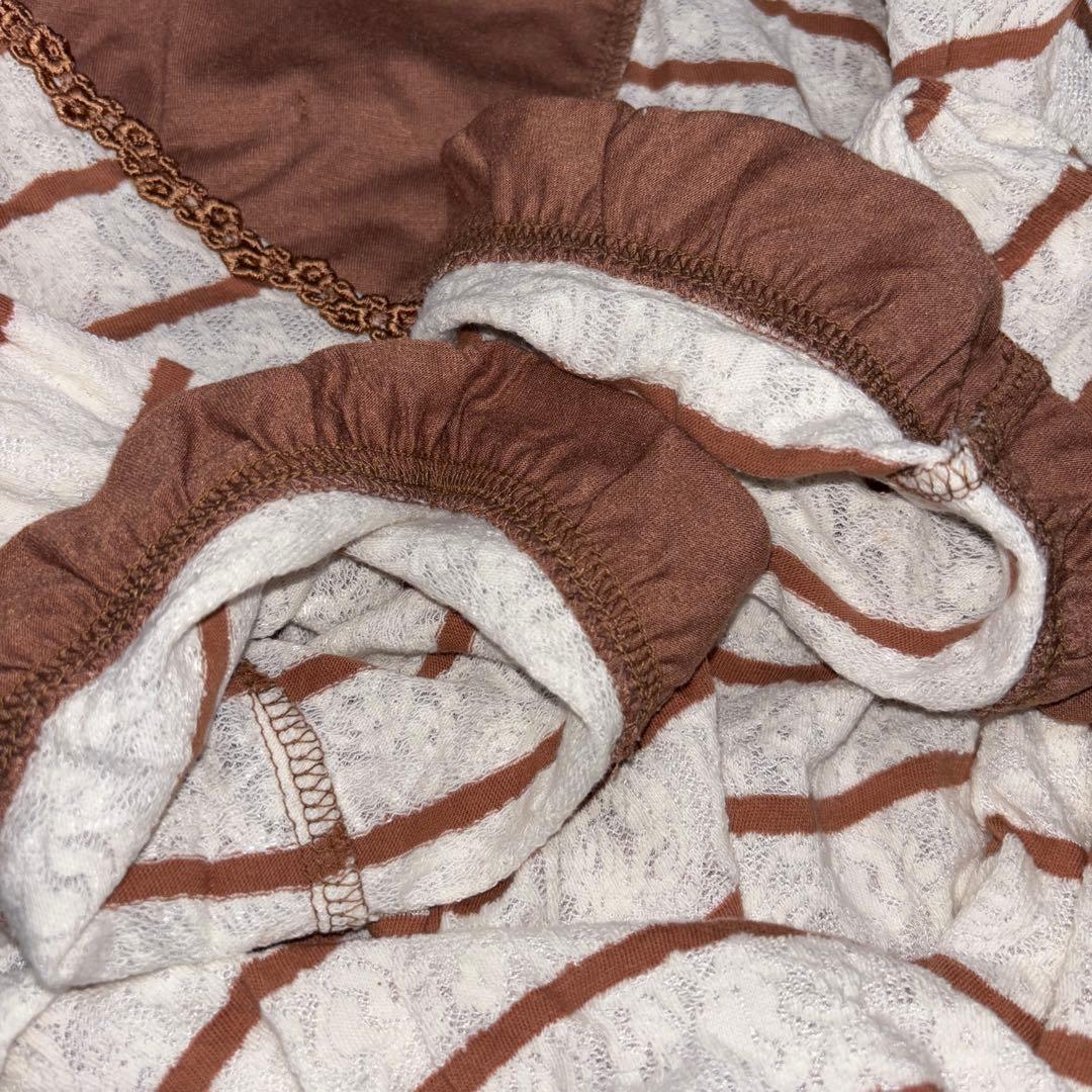 axes femme ボーダー レース七分袖Tシャツ Mサイズd760 15