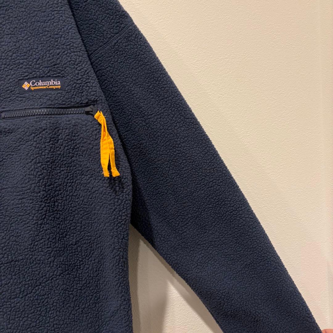 コロンビア フリースジャケット ボア ハーフボタン 紺 ネイビー　S メンズ　M 5