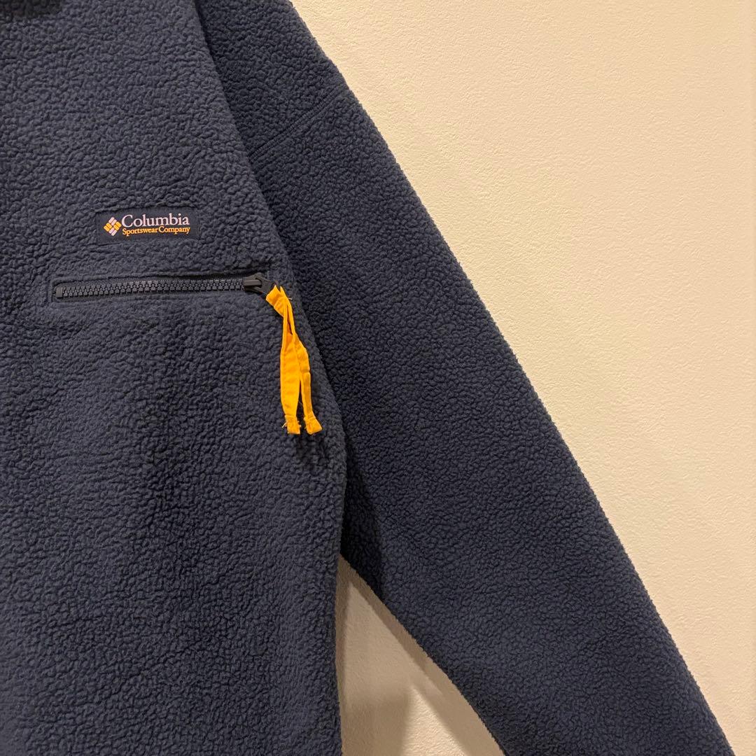 コロンビア フリースジャケット ボア ハーフボタン 紺 ネイビー　S メンズ　M 6