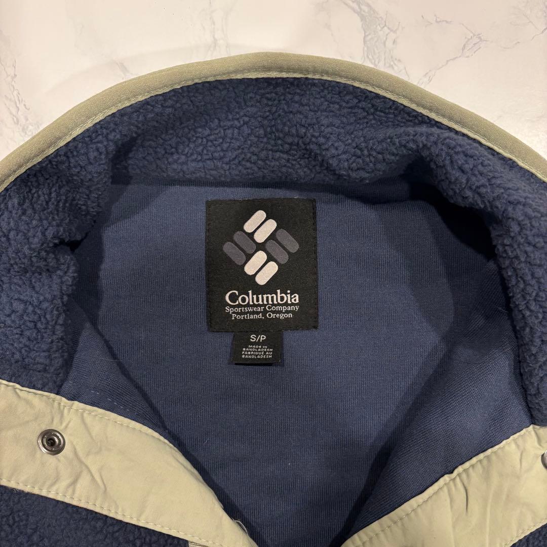 コロンビア フリースジャケット ボア ハーフボタン 紺 ネイビー　S メンズ　M 8