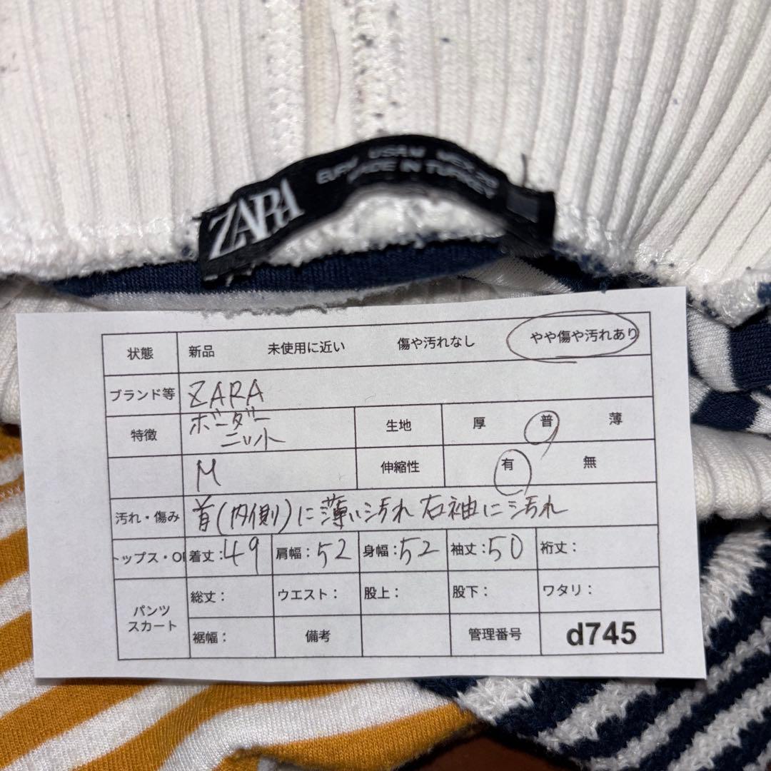 ZARA マルチボーダーサマーニット Mハイネック　d745 2