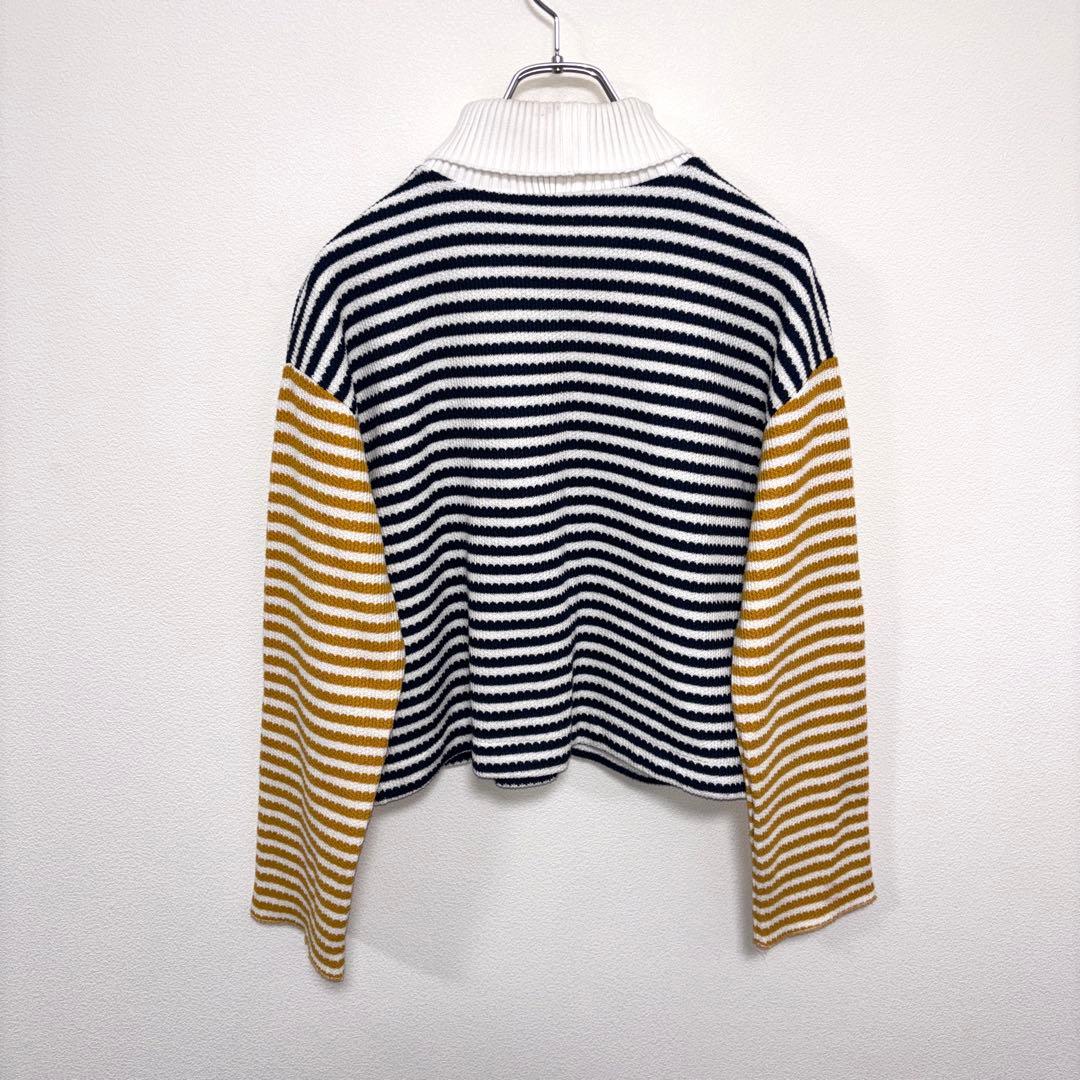 ZARA マルチボーダーサマーニット Mハイネック　d745 11