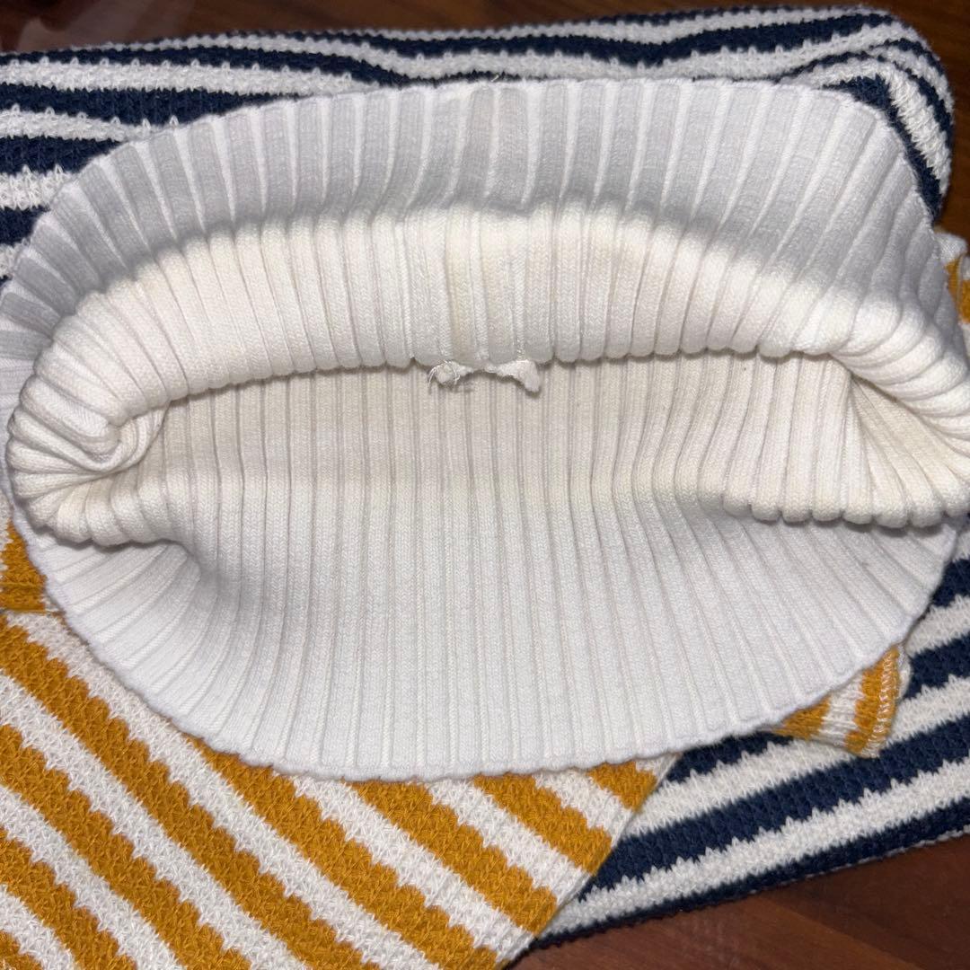 ZARA マルチボーダーサマーニット Mハイネック　d745 20