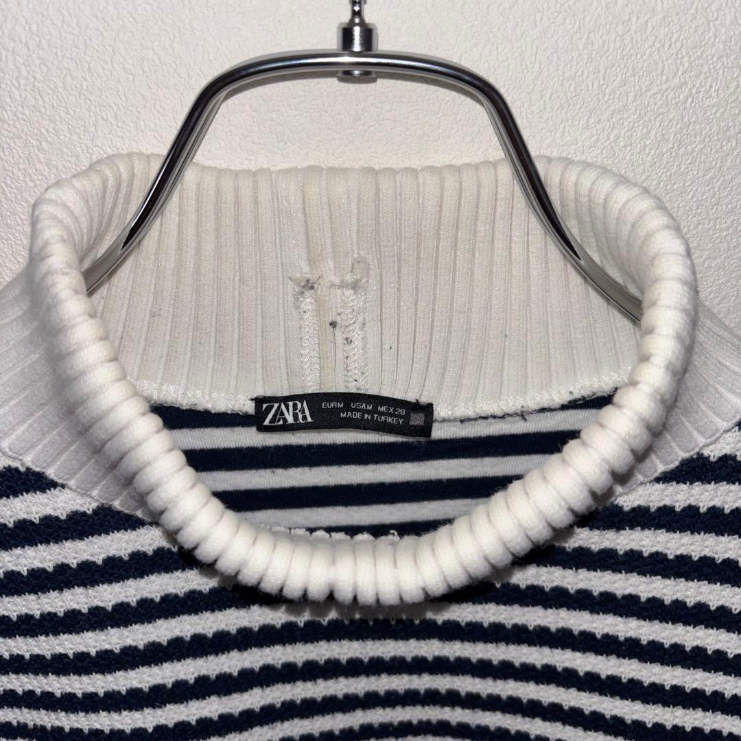 ZARA マルチボーダーサマーニット Mハイネック　d745 3