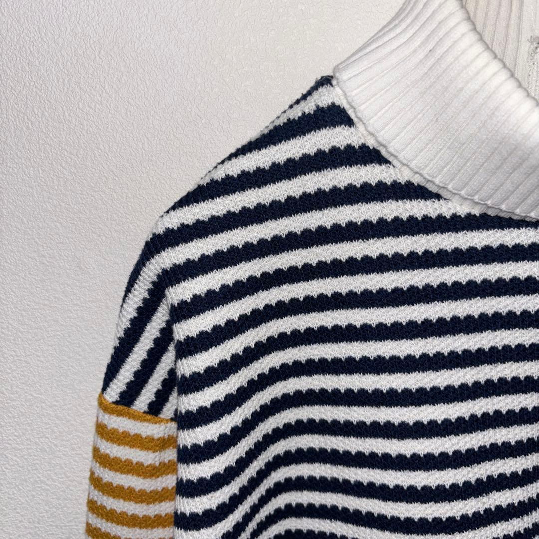 ZARA マルチボーダーサマーニット Mハイネック　d745 4