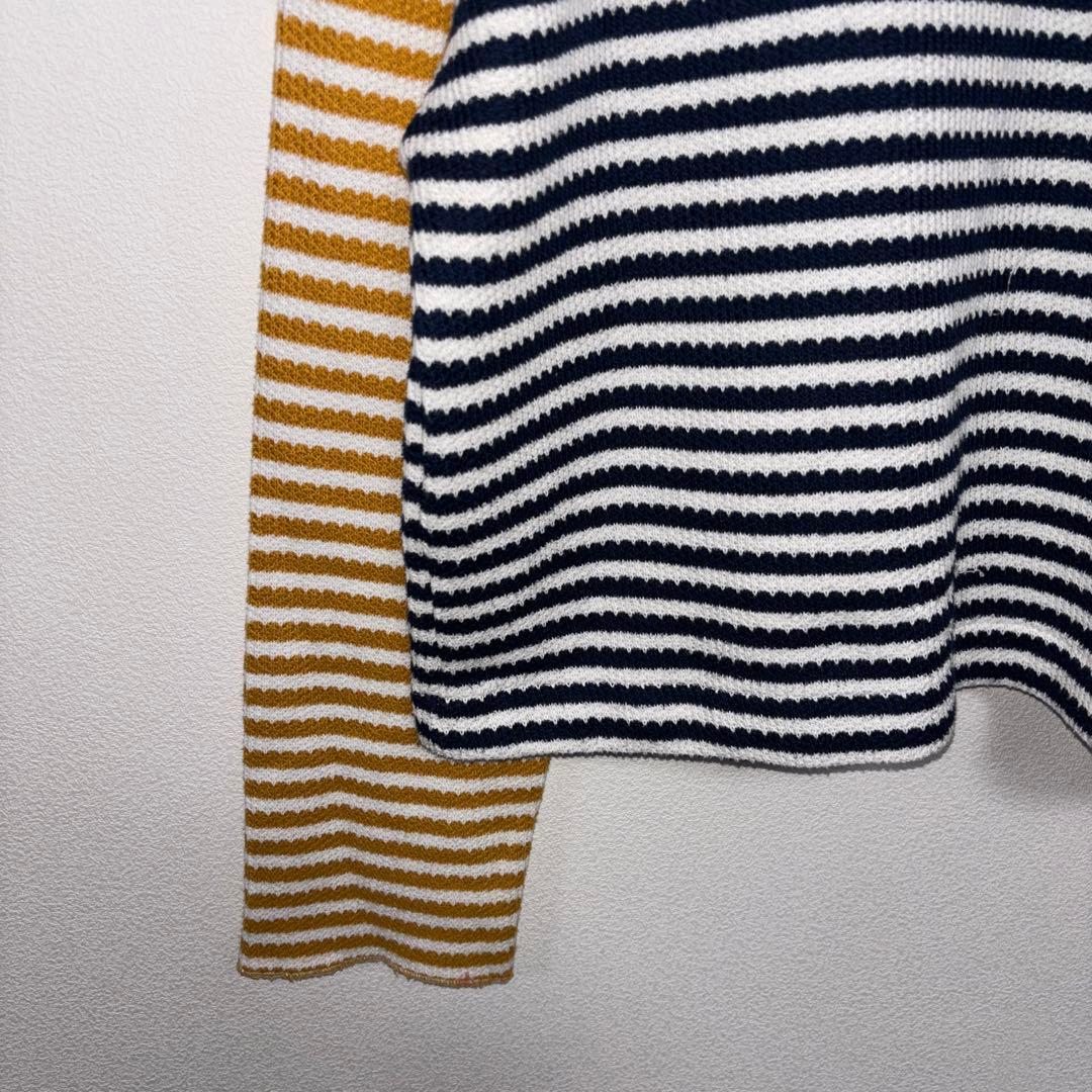 ZARA マルチボーダーサマーニット Mハイネック　d745 6