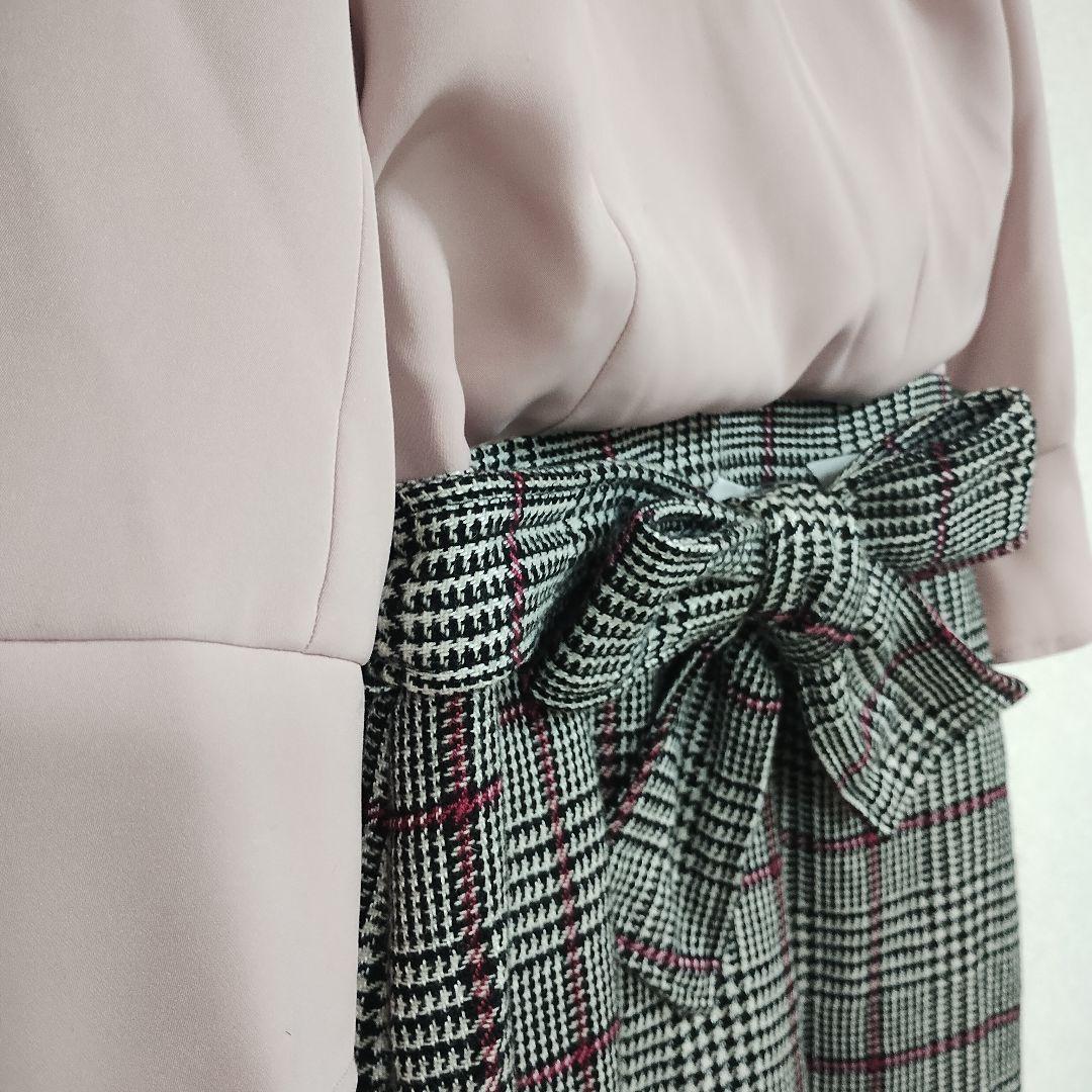 MISCH MASCH ミッシュマッシュ 刺繍付きひざ丈ワンピース M 異素材 6