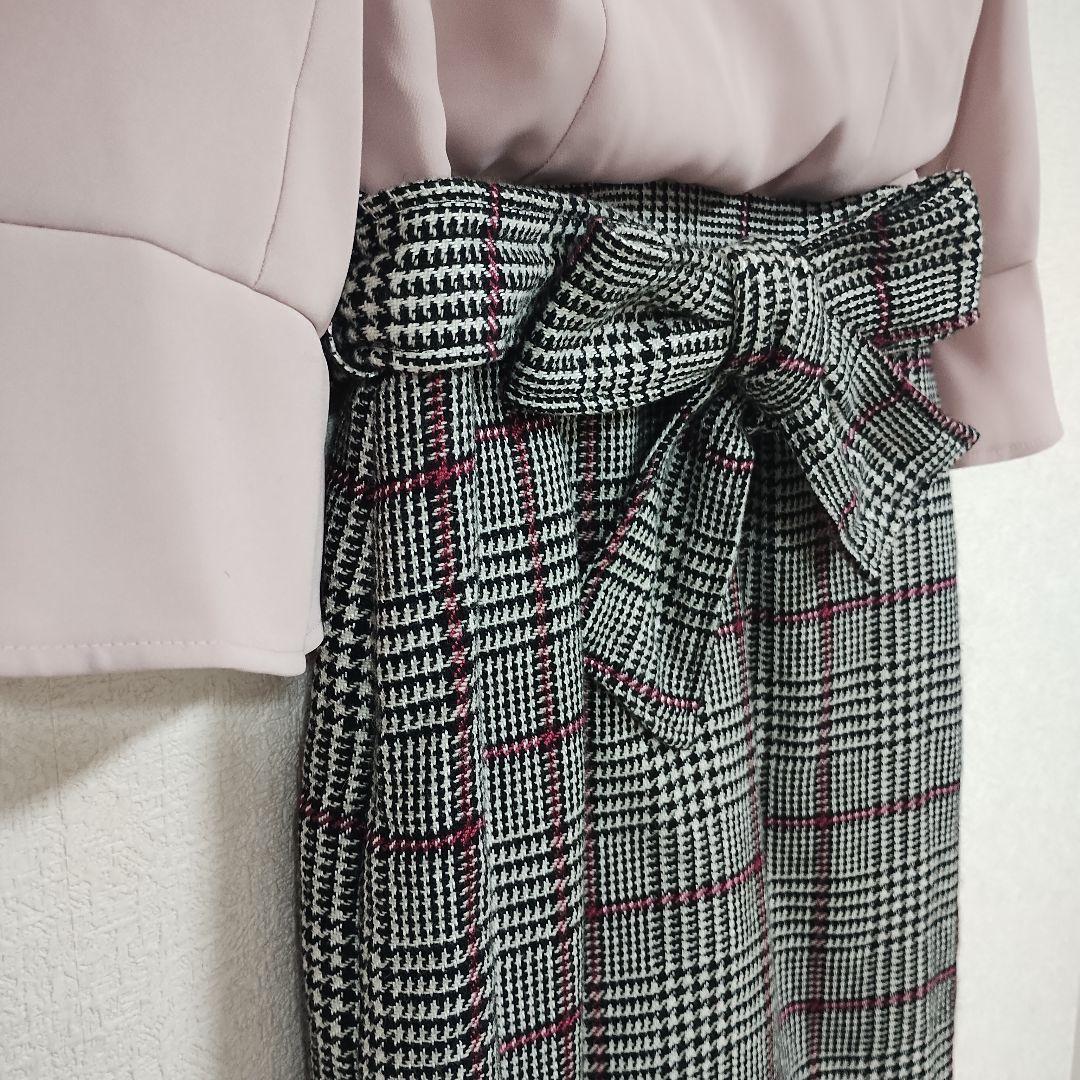 MISCH MASCH ミッシュマッシュ 刺繍付きひざ丈ワンピース M 異素材 7