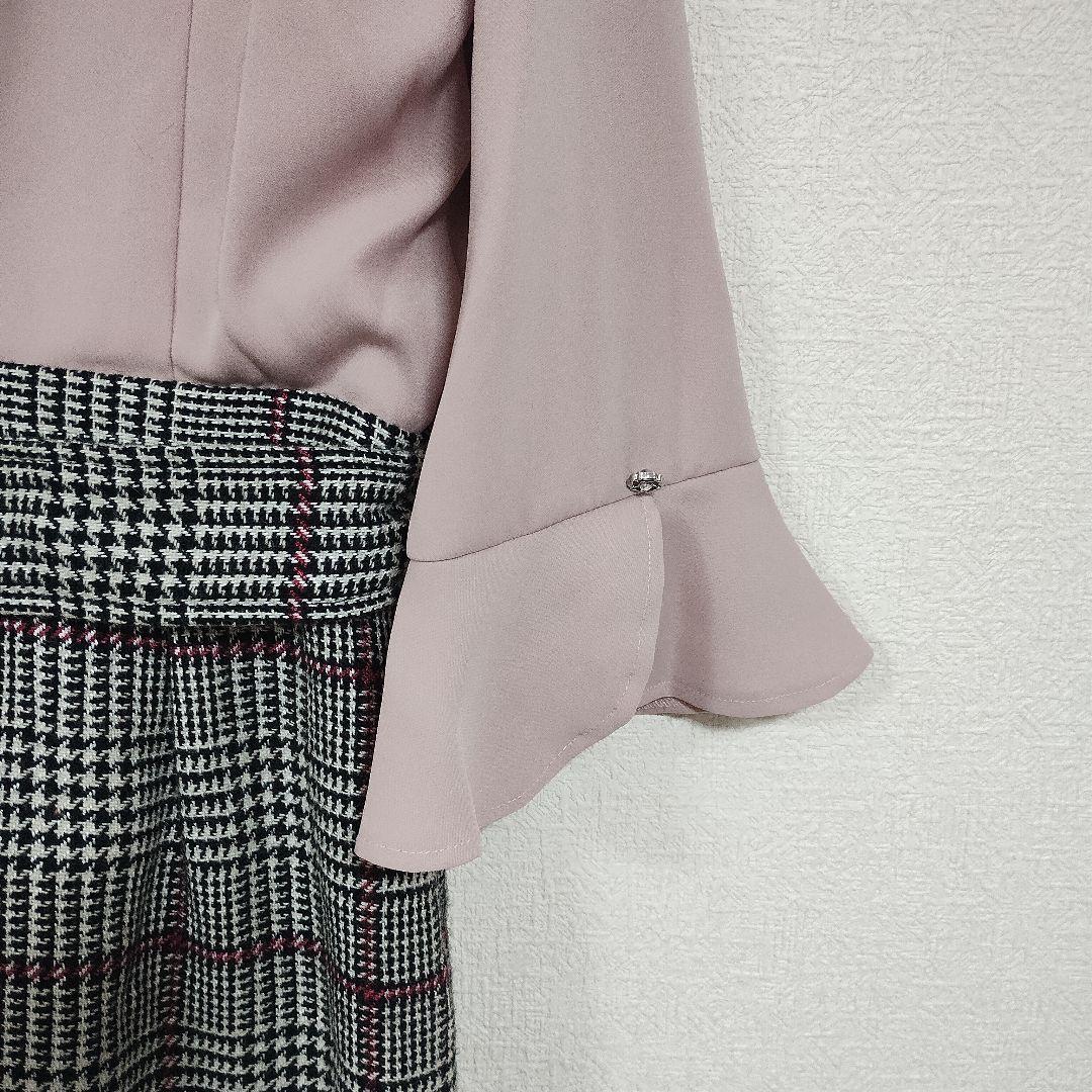 MISCH MASCH ミッシュマッシュ 刺繍付きひざ丈ワンピース M 異素材 9