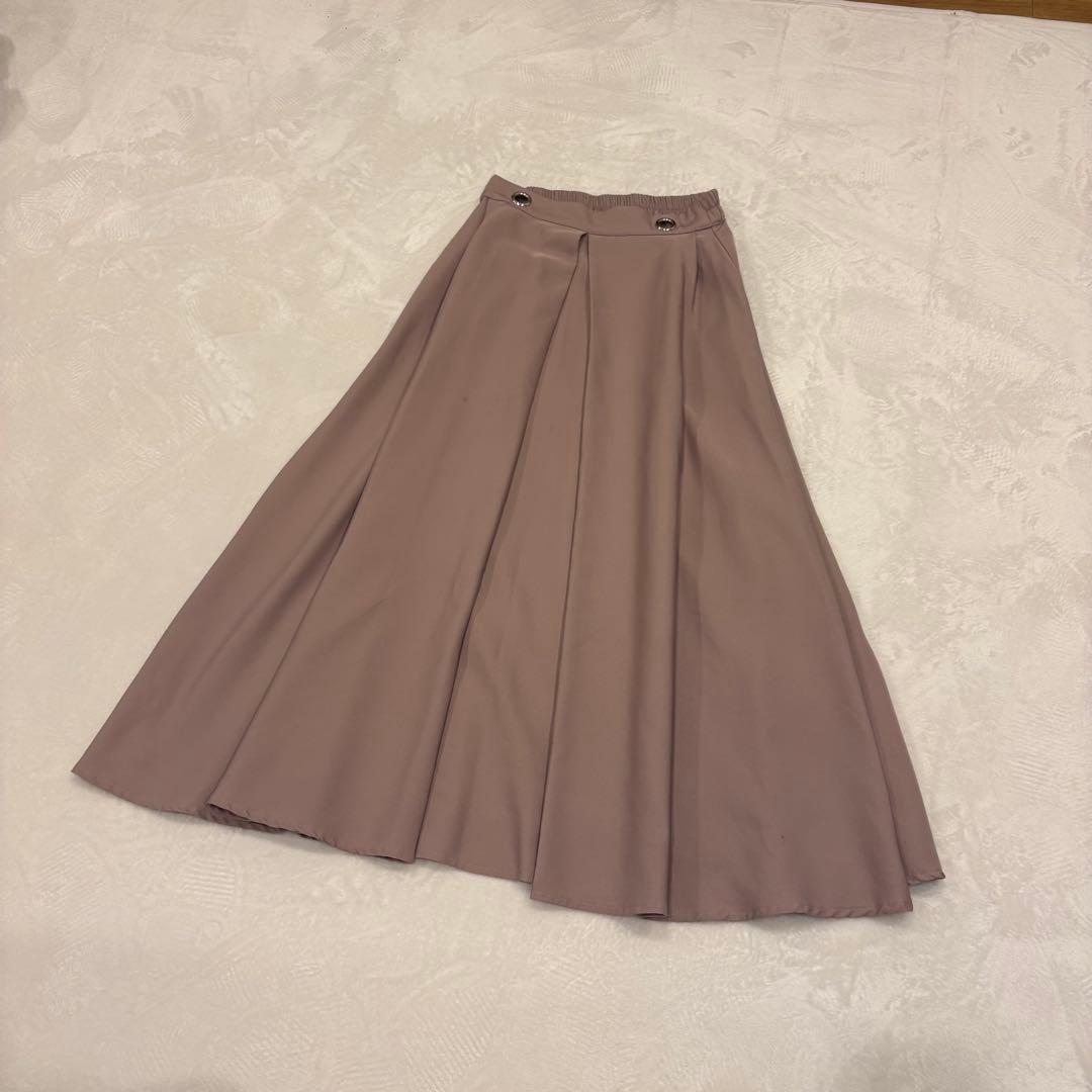 . r.p.s ロング　フレアスカート ロング　ベージュ M相当　膝下　無地 3