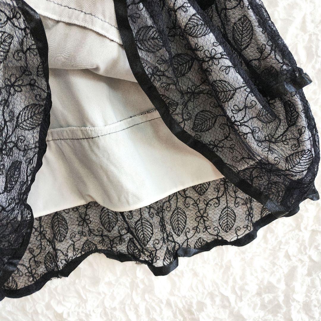 ブラックレースミニワンピース スリップドレス リボン 4