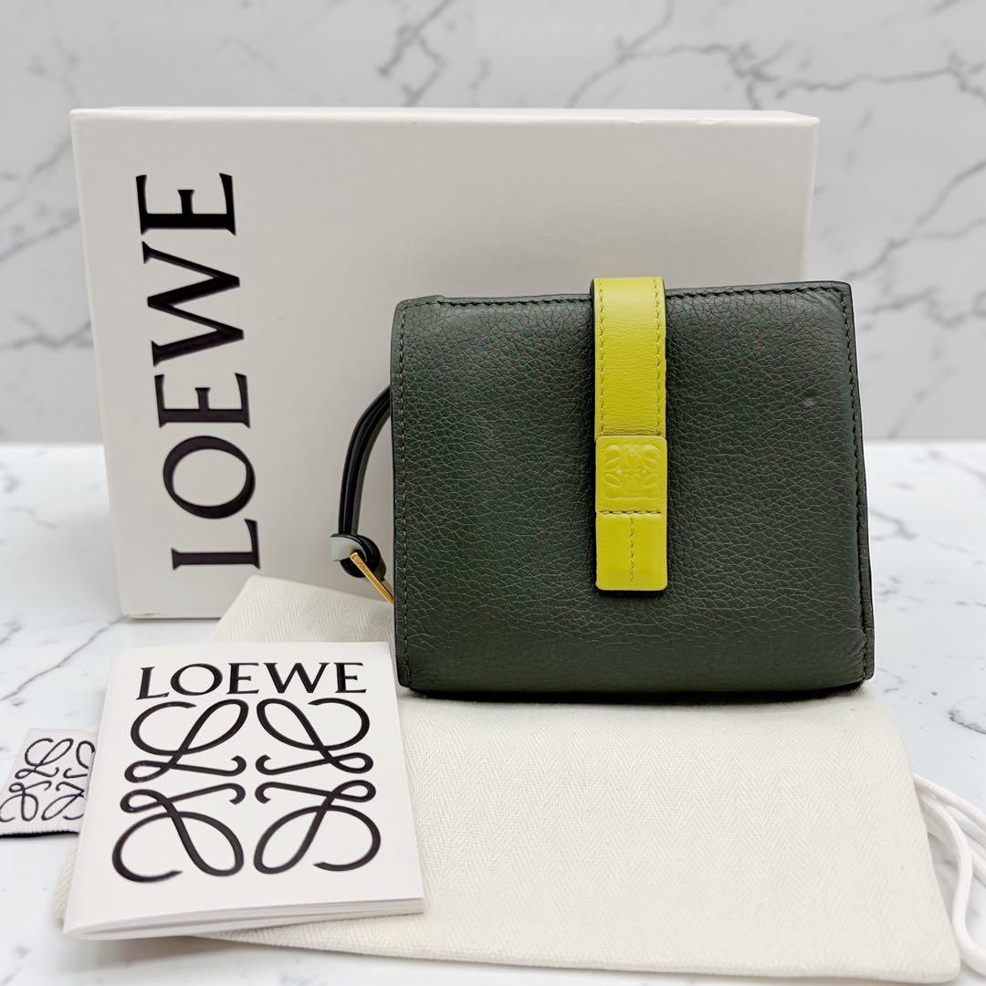 ⭐️良品⭐️ ロエベ コンパクトジップウォレット 二つ折り財布 グリーン