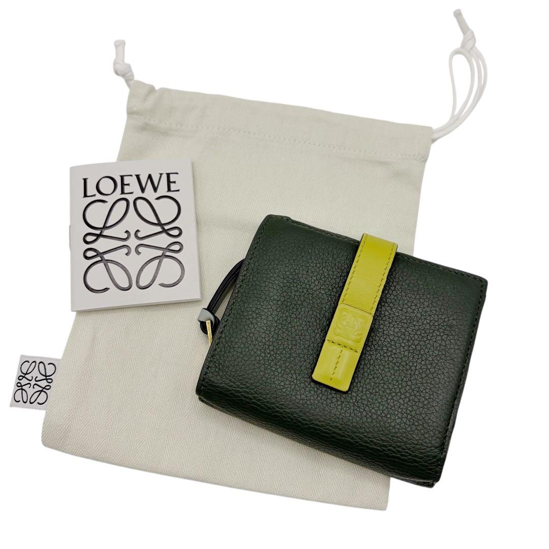 ⭐️良品⭐️ ロエベ コンパクトジップウォレット 二つ折り財布 グリーン 11