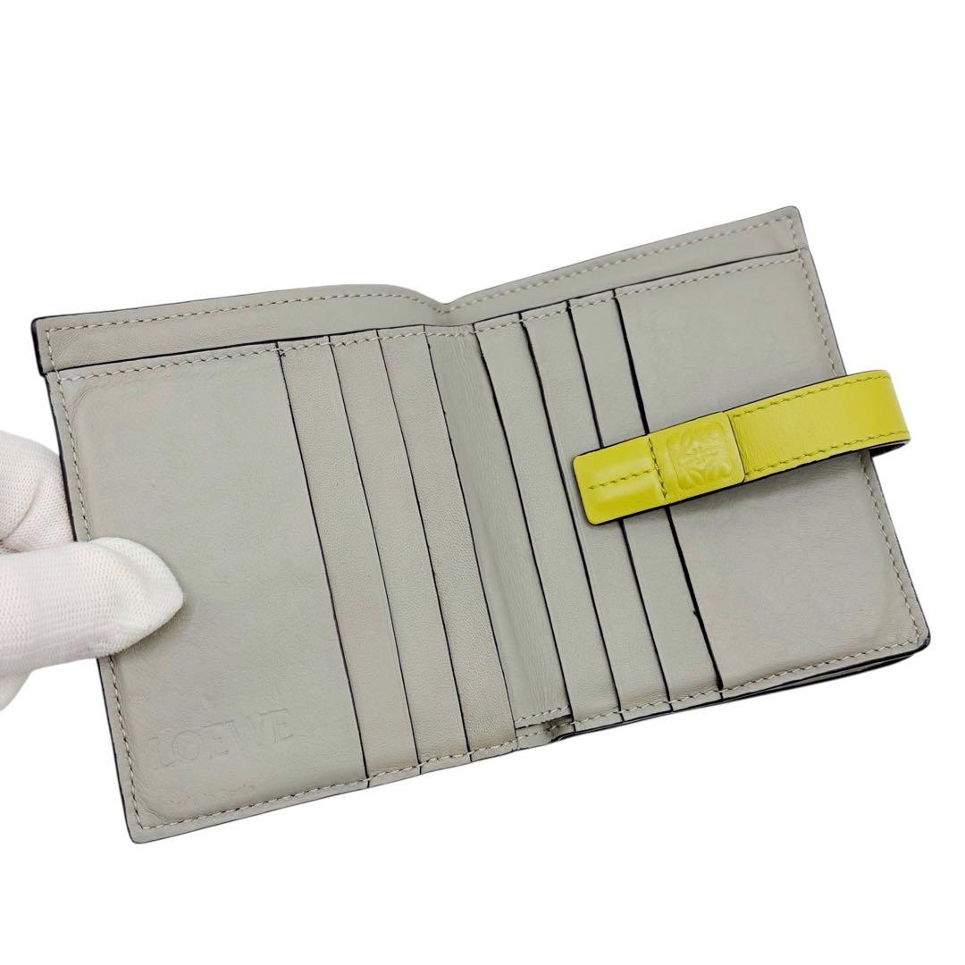 ⭐️良品⭐️ ロエベ コンパクトジップウォレット 二つ折り財布 グリーン 4