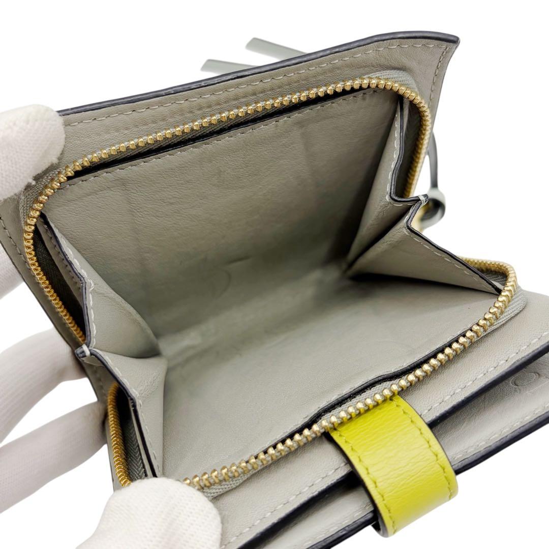 ⭐️良品⭐️ ロエベ コンパクトジップウォレット 二つ折り財布 グリーン 6