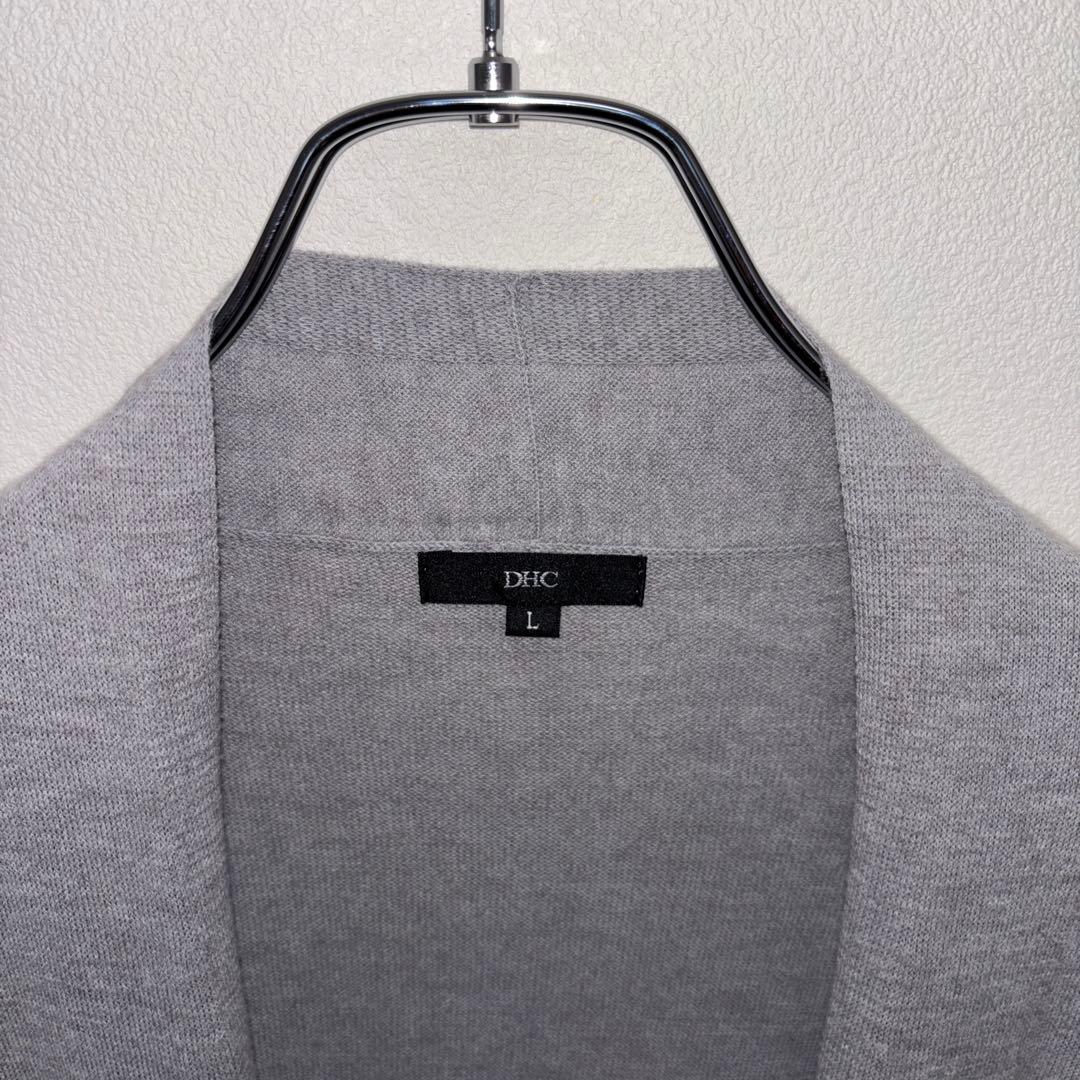 DHC グレー ロングカーディガン Lサイズノーボタン d679 3