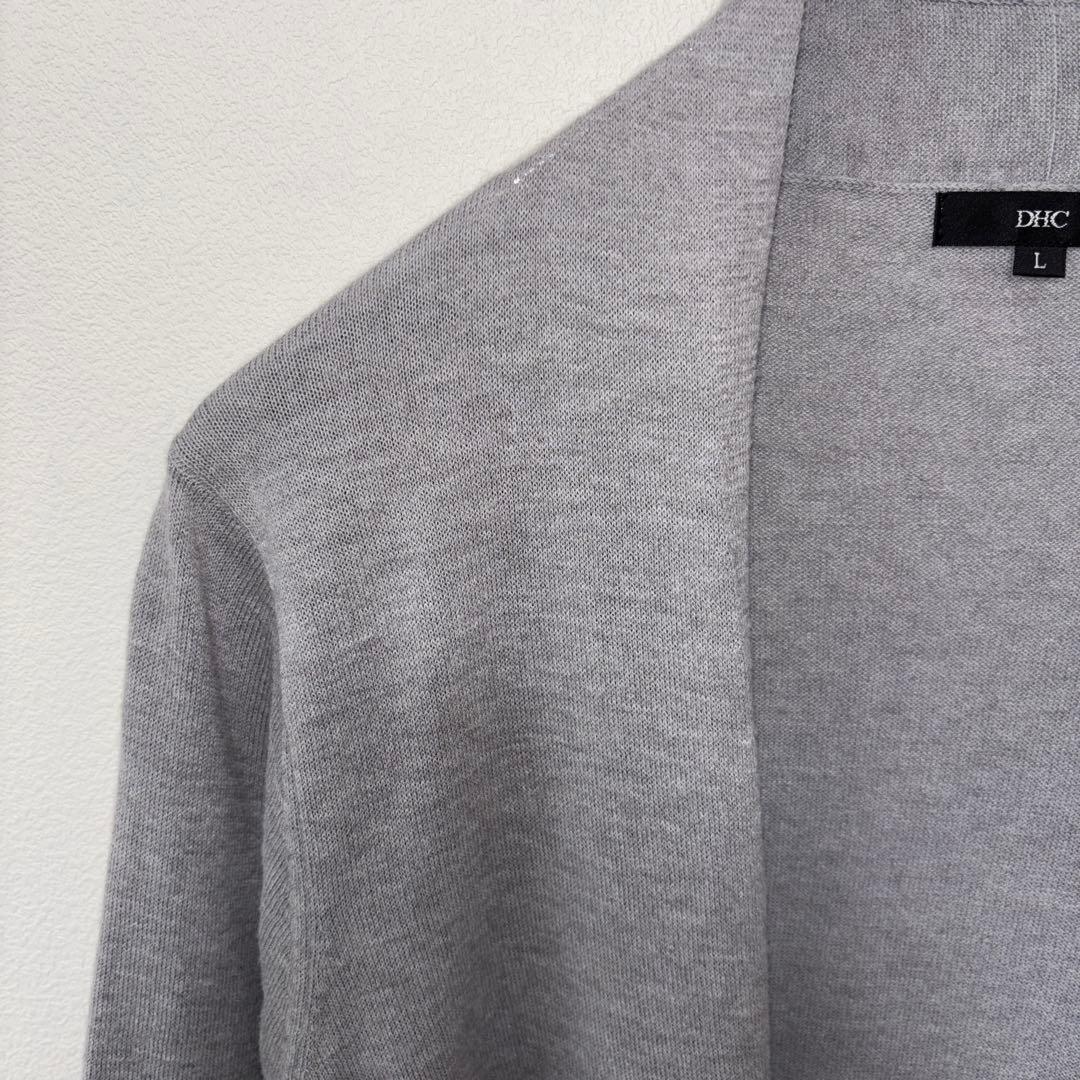 DHC グレー ロングカーディガン Lサイズノーボタン d679 4